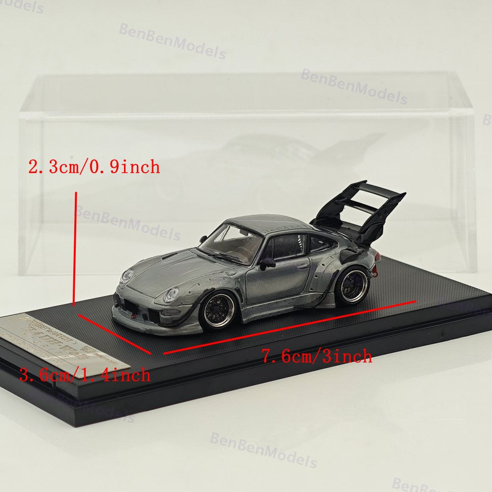 1/64 SW Porsche RWB 993 Wide Body Modification Diecast Model Car Varnish version