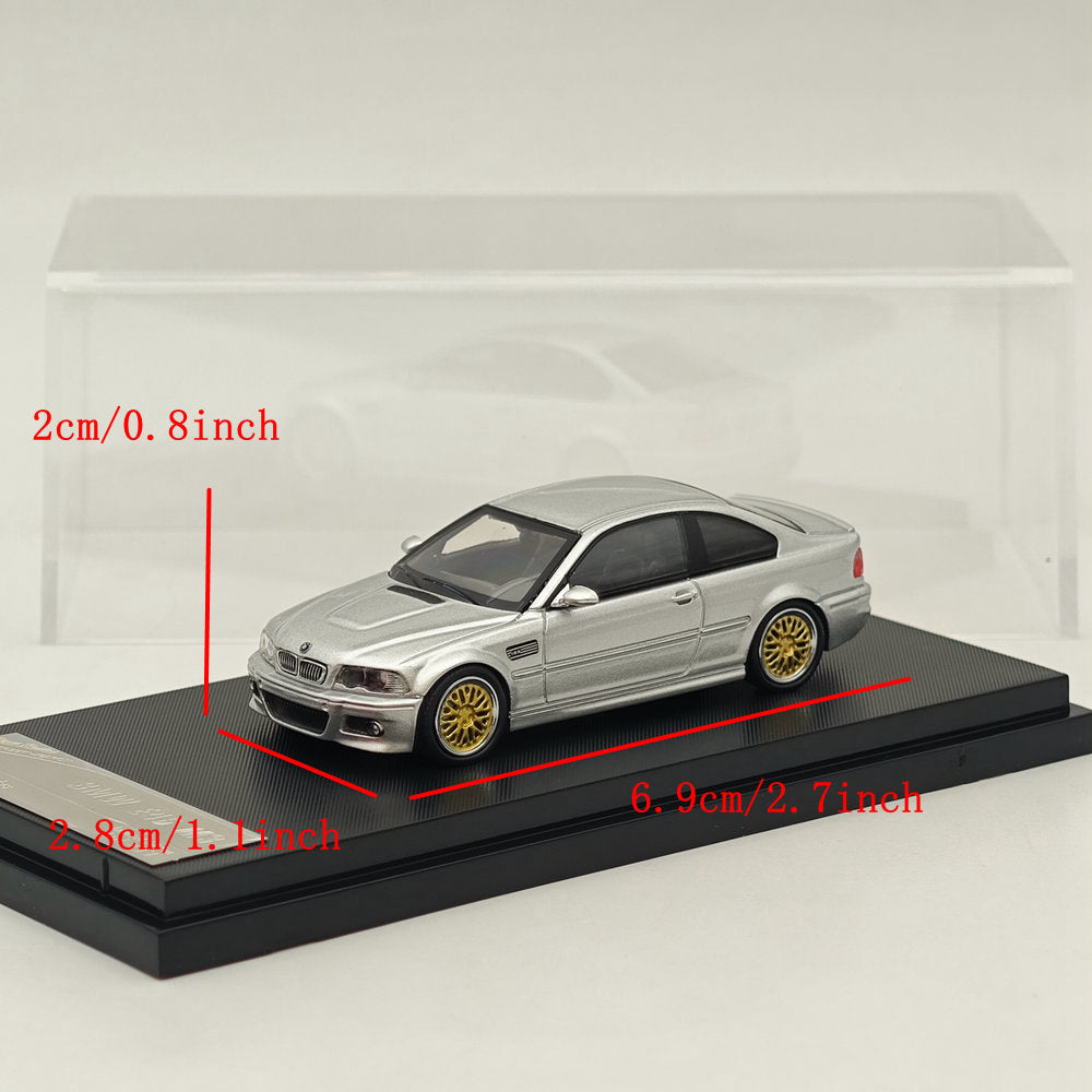 1:64 SW BMW E46 M3 HICH REV SERIES Silver Diecast Models Car Collection