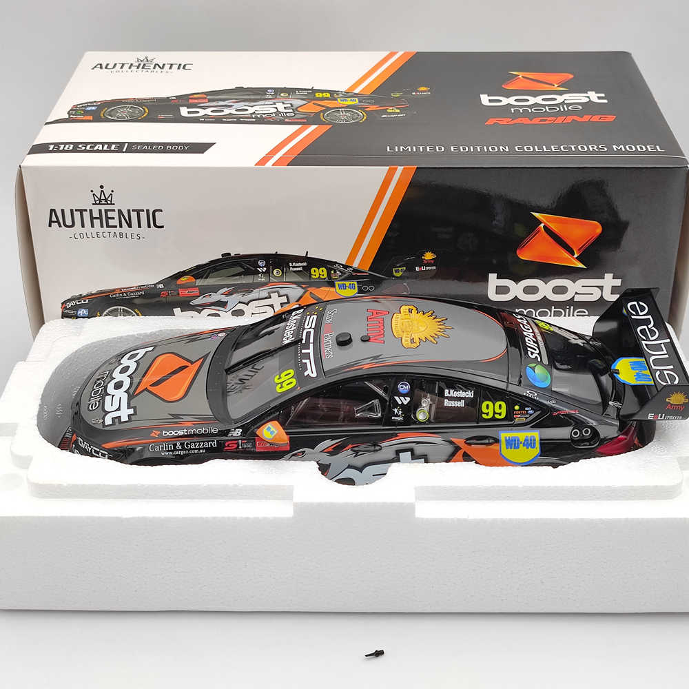 1/18 Authentique Erebus Boost Mobile Racing #99 ZB Commodore 2021 Résine Voiture Jouets Cadeau