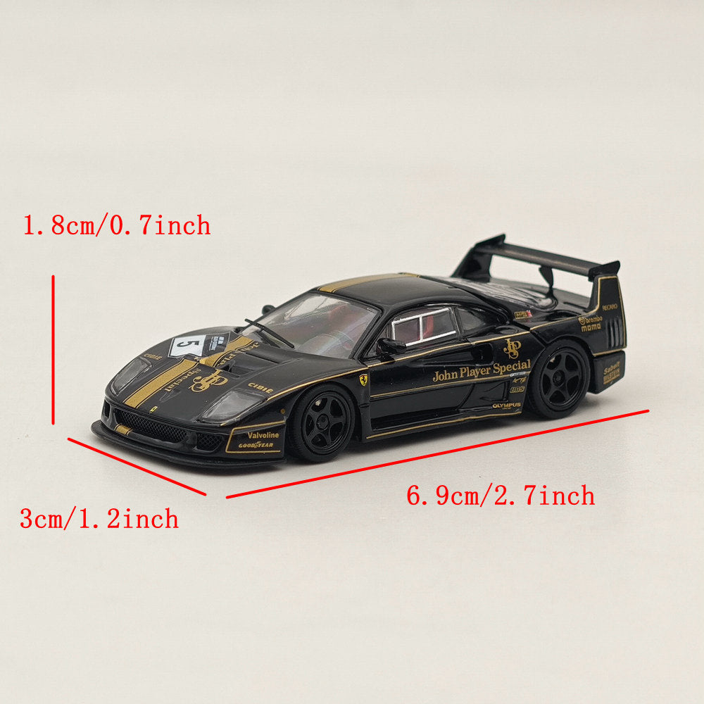 SH 1/64 Ferrari F40 LM JPS #5 Racing Sports Model Diecast Model Car Black