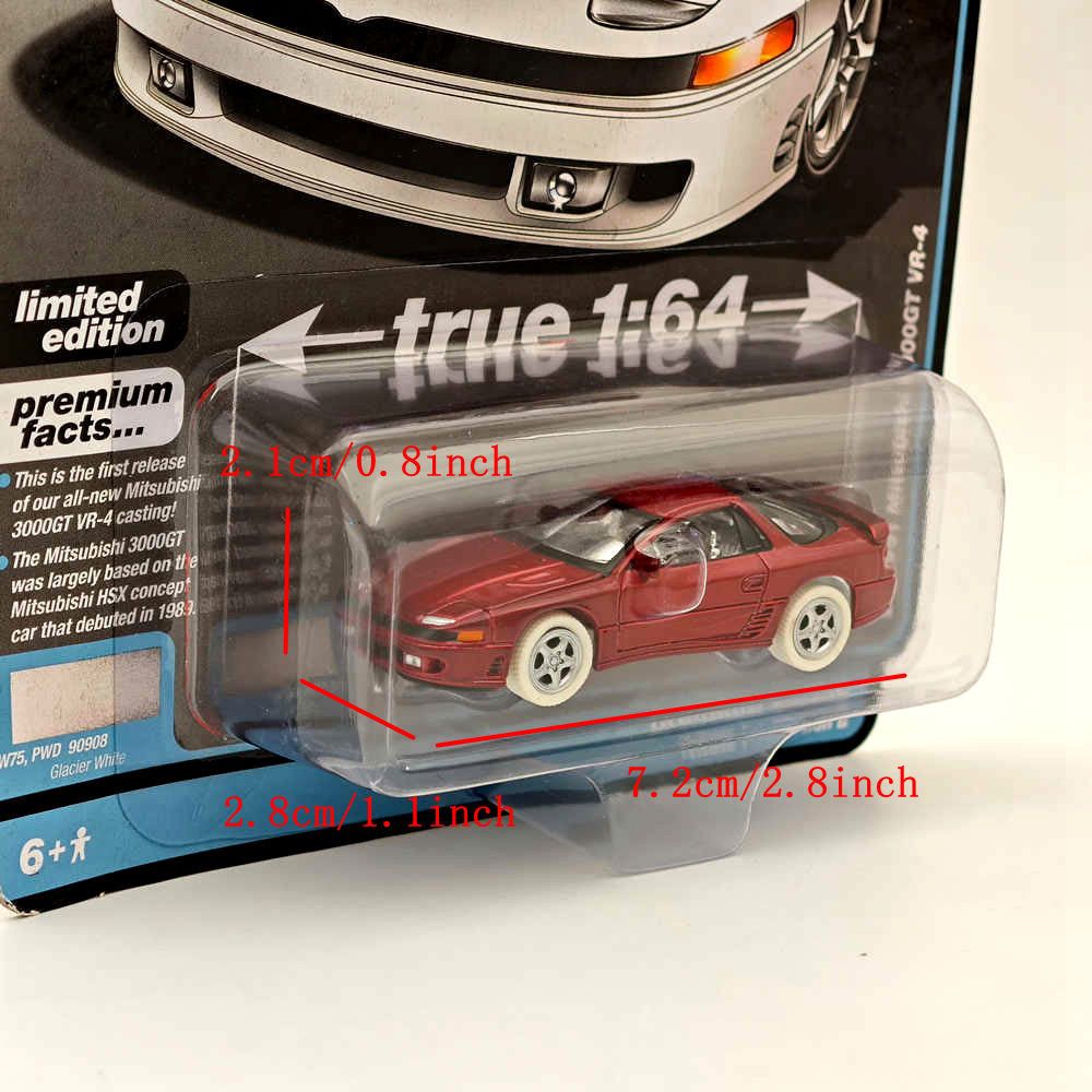 CHASE Auto World 1/64 1991 Mitsubishi 3000GT VR-4 Ultra Red Modèles moulés sous pression
