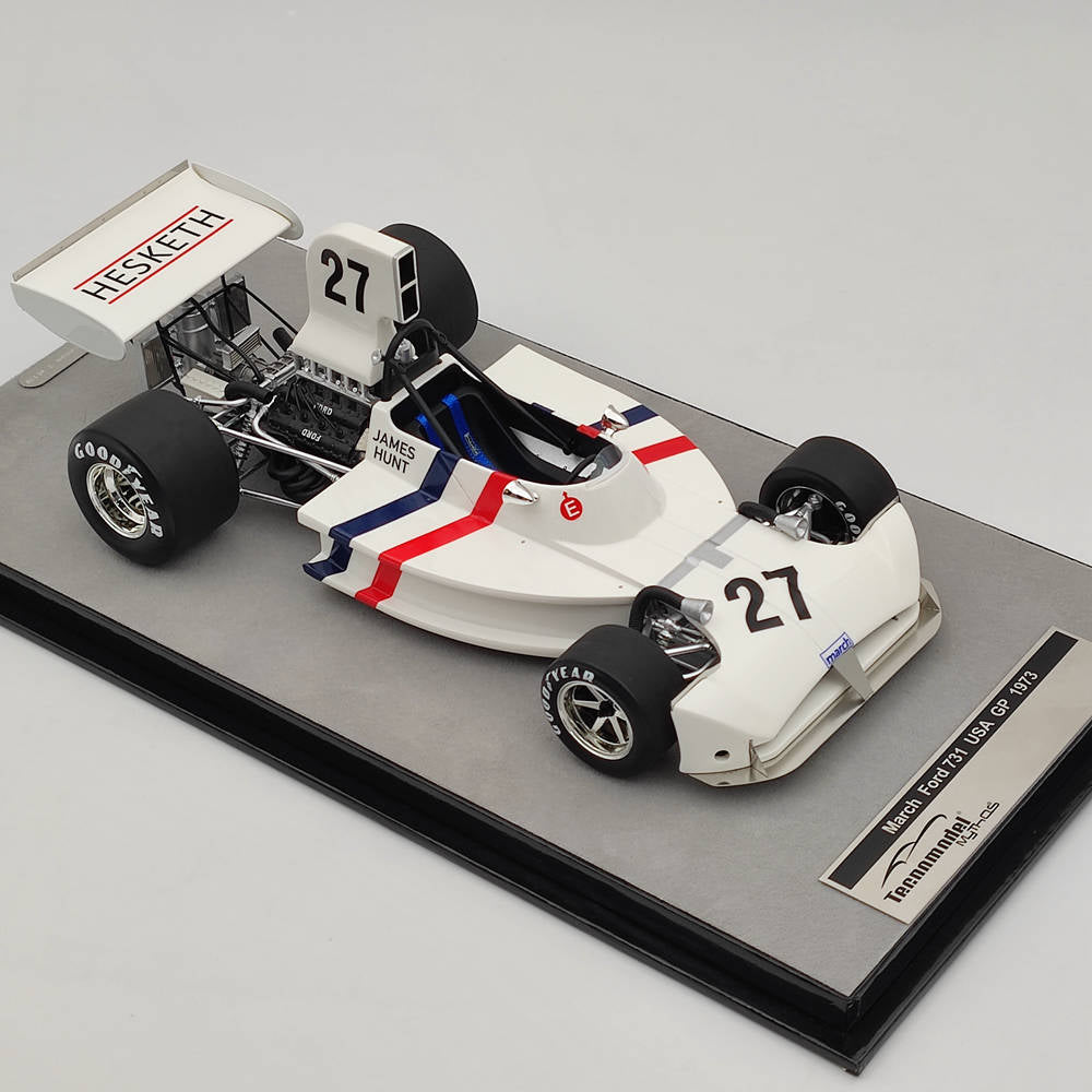1/18 Tecno March Ford 731 USA GP 1973 #27 James Hunt Ltd 120 pièces Voiture en résine blanche