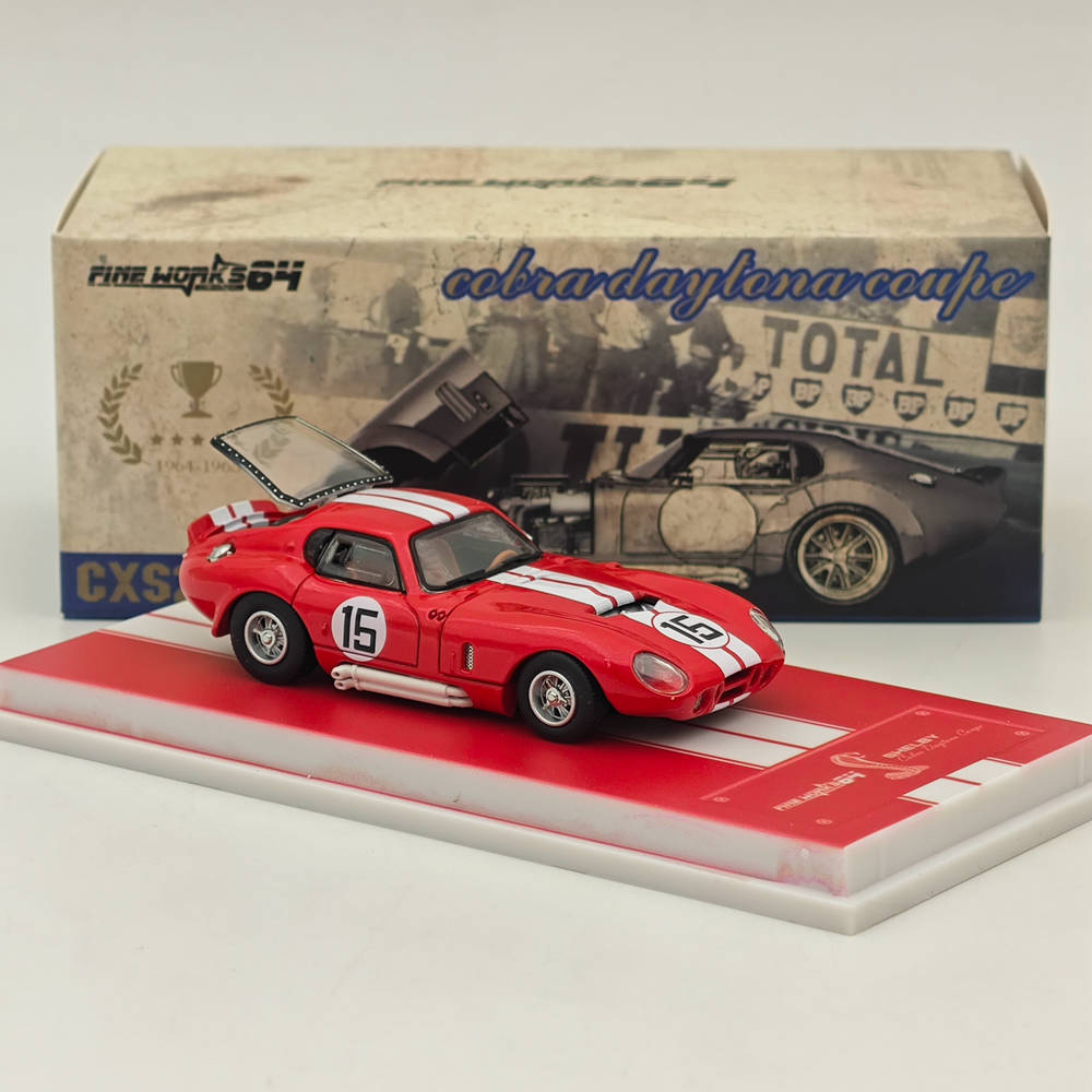 Fine Works 1:64 Shelby Cobra Daytona Coupé Miniature Hobby Jouets moulés sous pression Modèles de voitures Collection Cadeaux