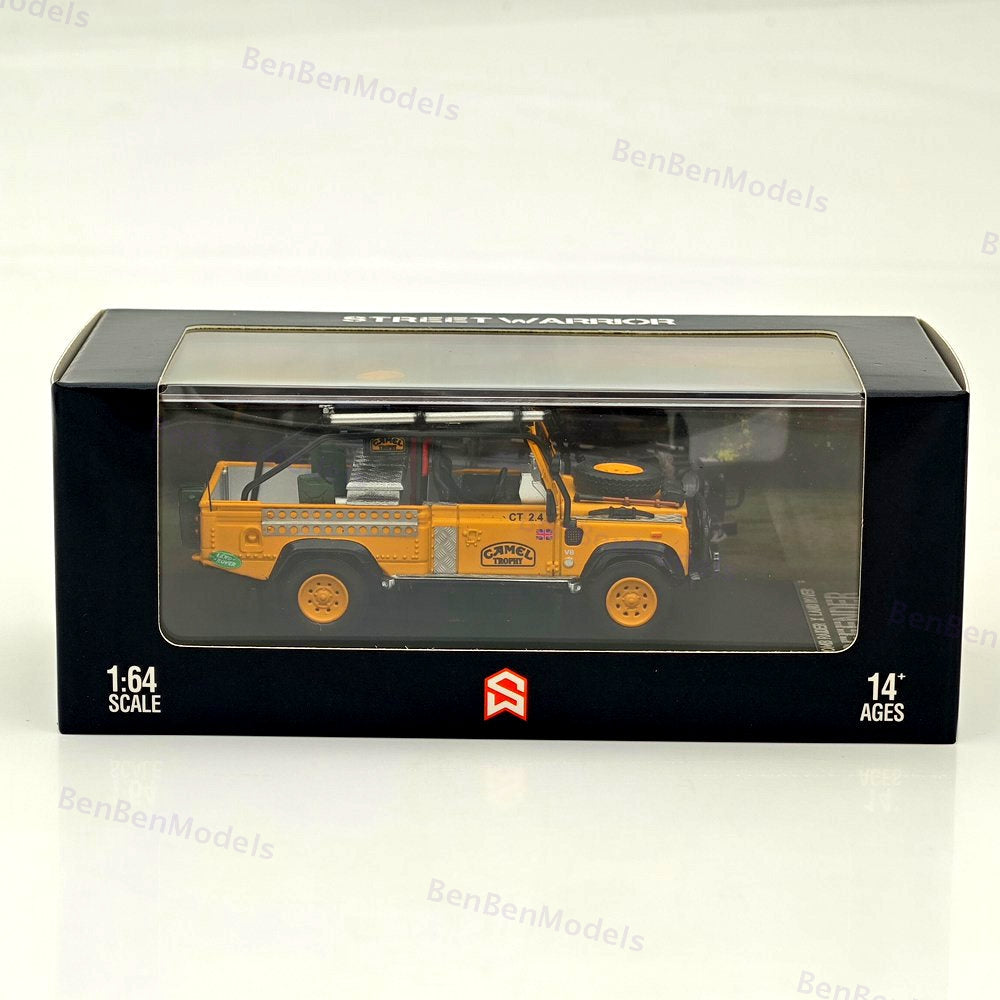 1:64 SW Yellow Camel Defender 90 Pickup Sports Model Diecast Metal Car Limited