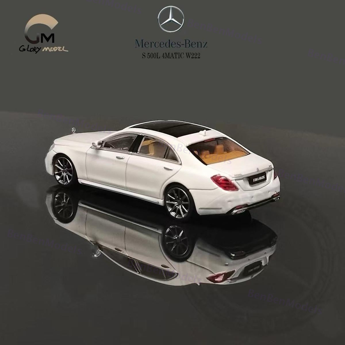 Glory Model 1:64 Mercedes Benz S500L W222 10th Alloy Diecast Car Model Open Hood Gifts