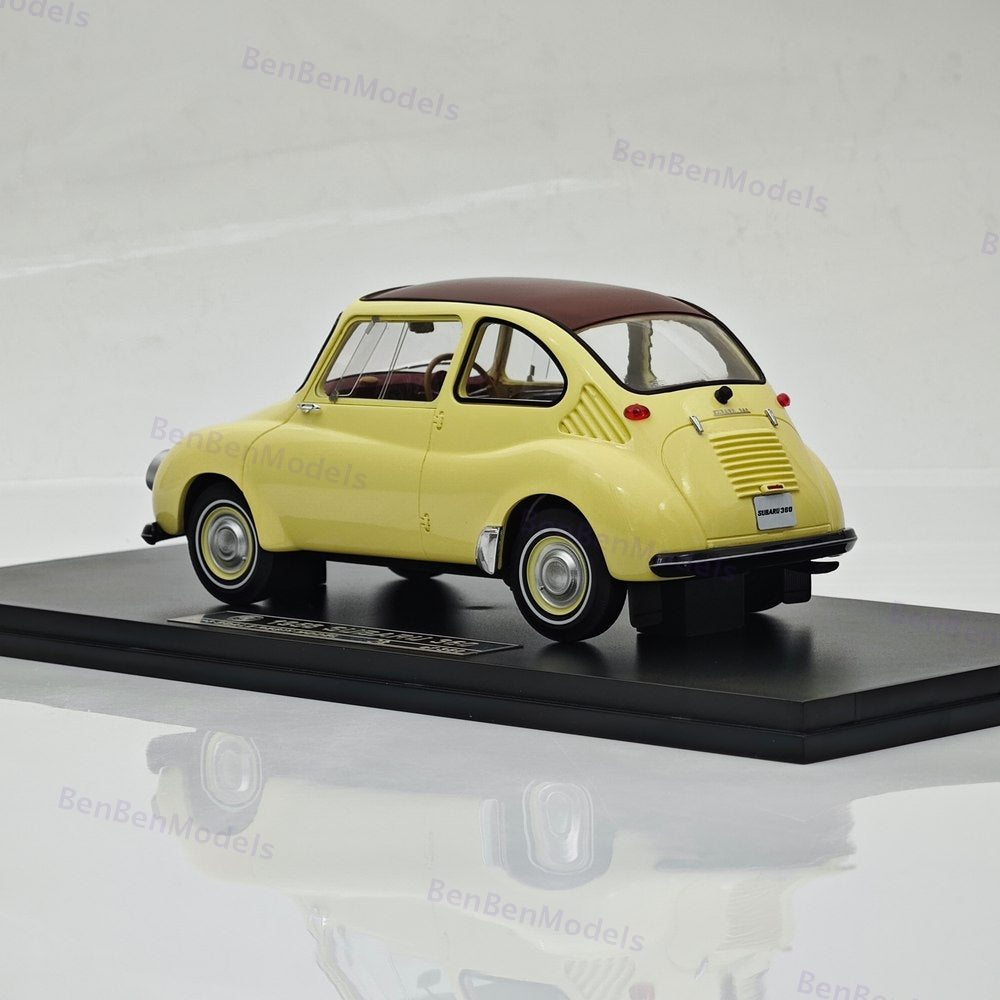 1:18 Ebbro Subaru 360 1958 Mini Beetle Master Yellow Resin Model Car Limited