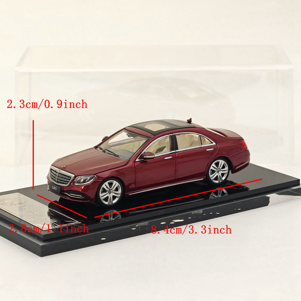 Voiture de sport en métal moulé sous pression rouge Mercedes-Benz S320L W222 Sedan 1/64 GLORY MODEL