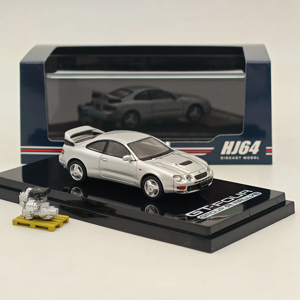 1/64 Hobby Japan Toyota CELICA GT-FOUR WRC Edition (ST205) w/ Engine HJ641064AS Silver Diecast Models Car Collection Auto Toys Gift In Stock - US