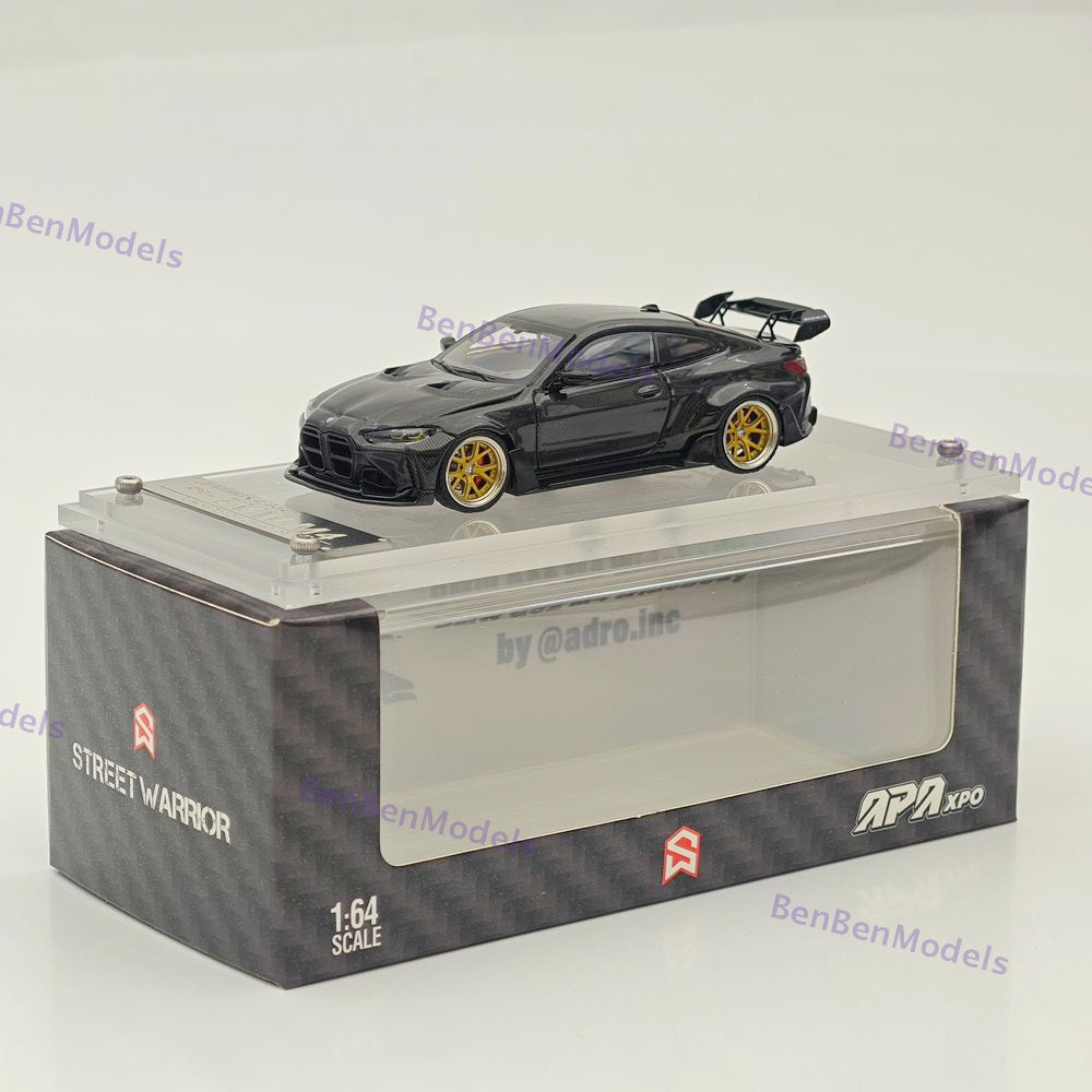 1:64 SW M4 G82 Widebody KIT APAxpo All Carbon Black Diecast Model Car Collection
