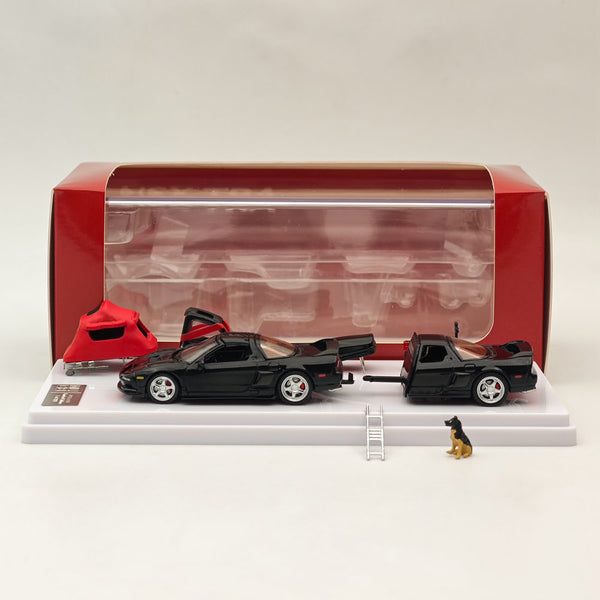 MLGB 1:64 Honda Acura NSX TRA Camper Trailer Sport Black Diecast Models Car Limited Collection