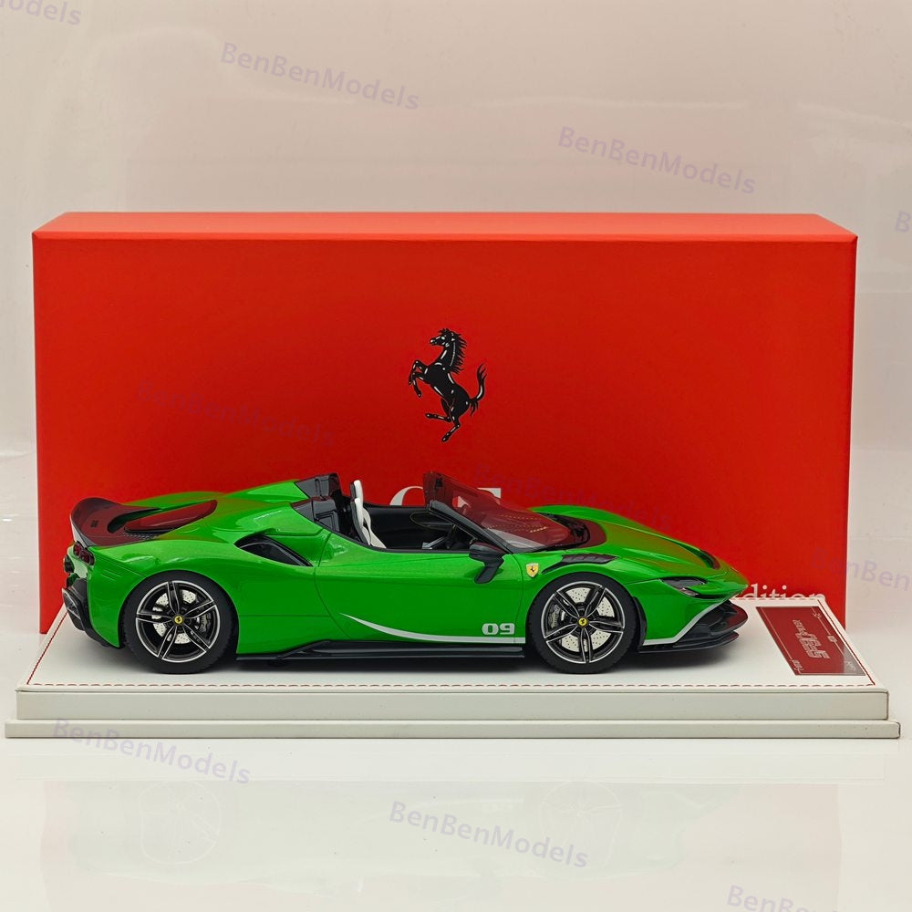 CE 1/18 Ferrari SF90 Spider Supercar Car Green Resin Model Limited Collection