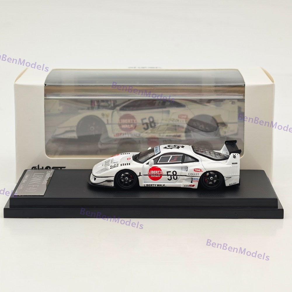 Ghost Player 1/64 LBWK F40 #58 White Racing Sports Model Diecast