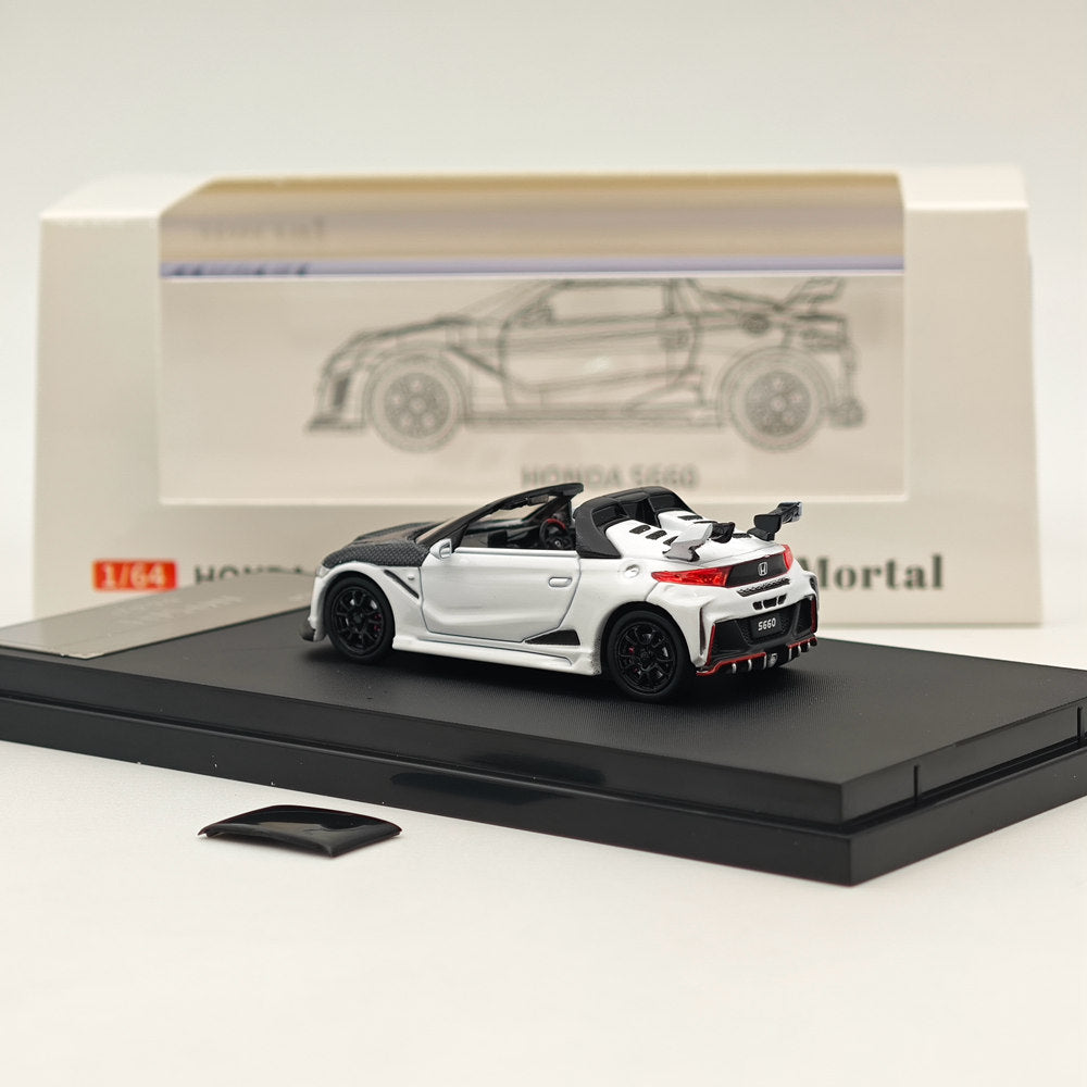 Mortal 1:64 Honda S660 Mugen Cabriolet avec capote Jouets moulés sous pression Modèles de voitures Collection Cadeaux Édition limitée