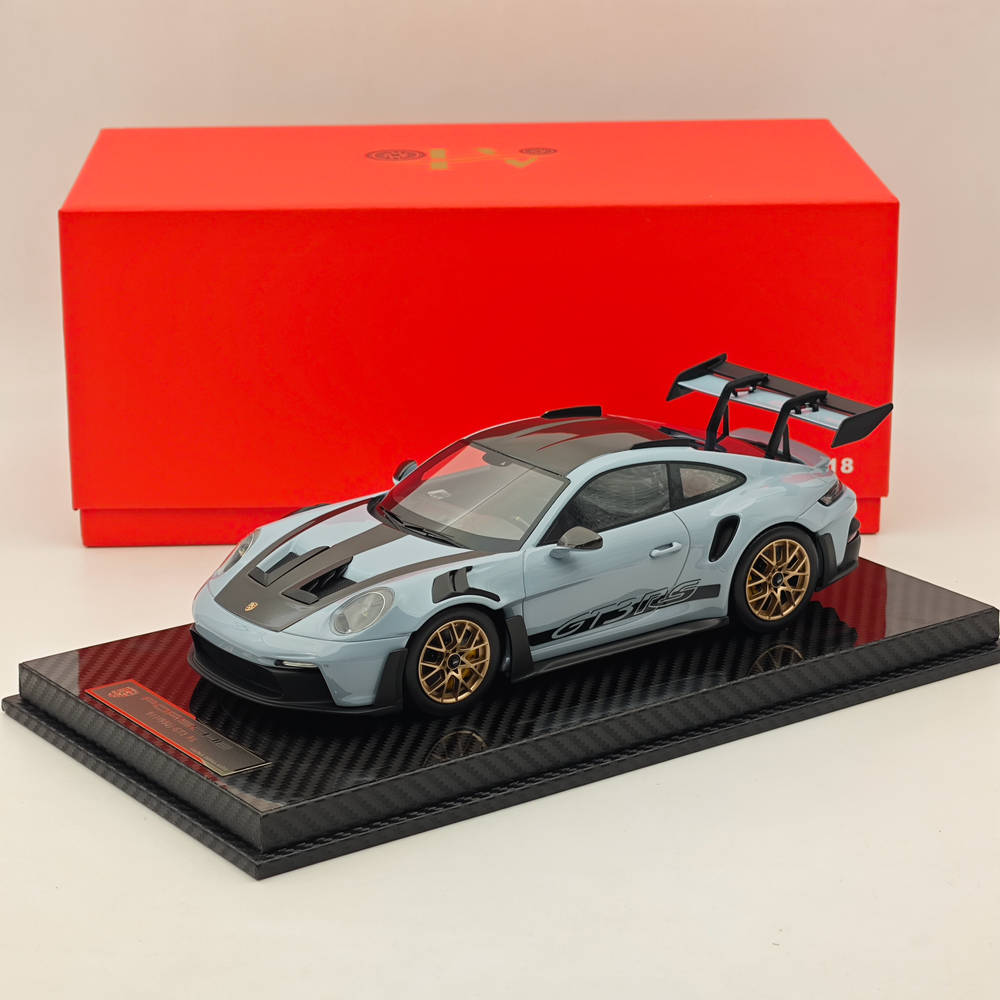 Modèle de voiture de collection de haute qualité en résine AI MODEL 1/18 Porsche 992 GT3 RS GRAY