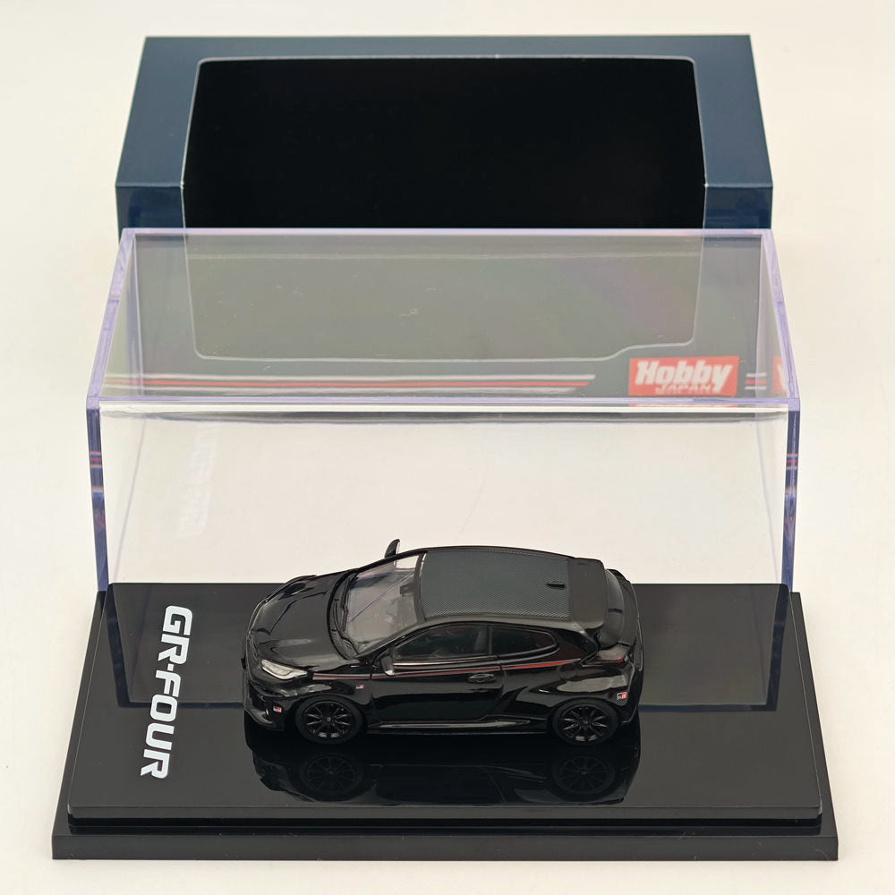 Hobby Japan 1:64 Toyota GR-Four YARIS RZ High performance GR Parts Precious Black Pearl HJ642024GBK Diecast Models Car Collection