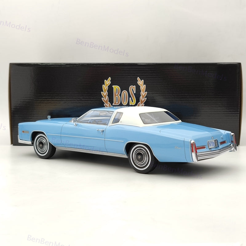 BOS 1:18 Cadillac Eldorado Coupe Blue 1976 BOS328 Resin Model Limited Collection