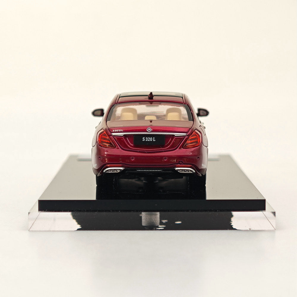 Voiture de sport en métal moulé sous pression rouge Mercedes-Benz S320L W222 Sedan 1/64 GLORY MODEL