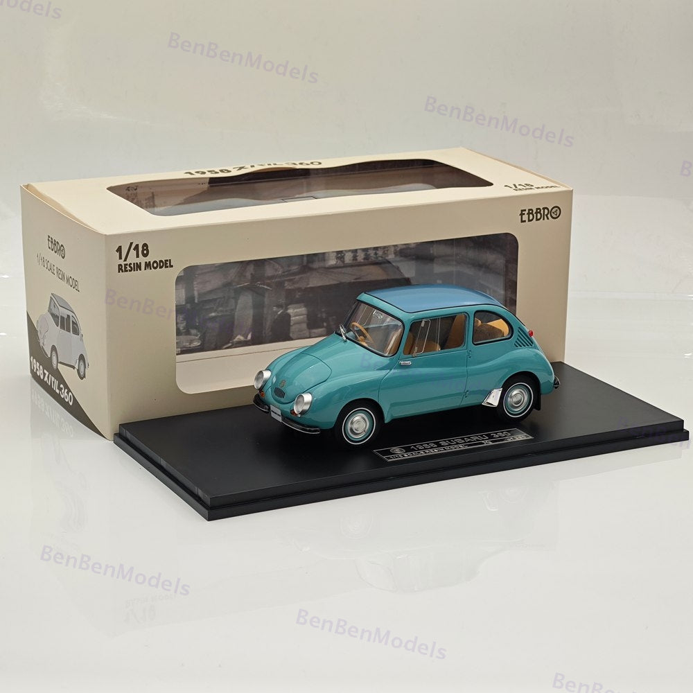 1:18 Ebbro Subaru 360 1958 Mini Beetle Master Blue Resin Model Car Limited