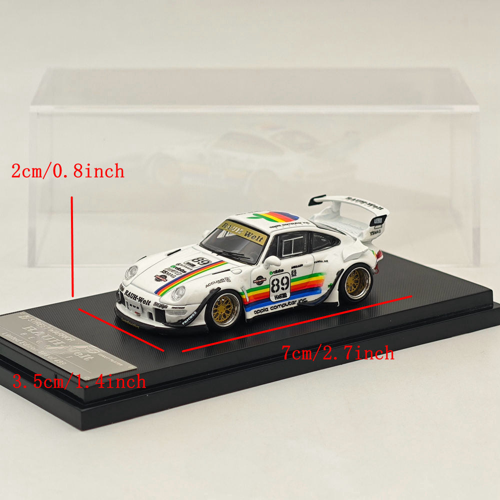1:64 SW White 911 RWB 993 Apple #89 Racing Sports Model Diecast Metal Car In Stock - US