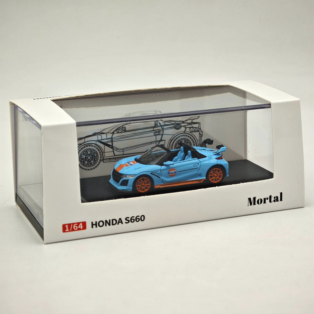 Mortal 1:64 Honda S660 Mugen Convertible with top cover Gulf ADVAN HKS SPOON Diecast Toys Car Models Collection Gifts