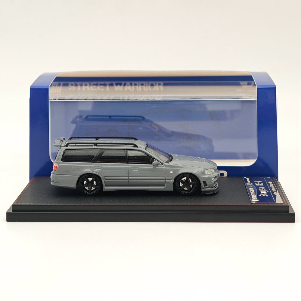1:64 Street Weapon Nissan Stagea Skyline GT-R R34 Wagon Racing Gray Diecast Car