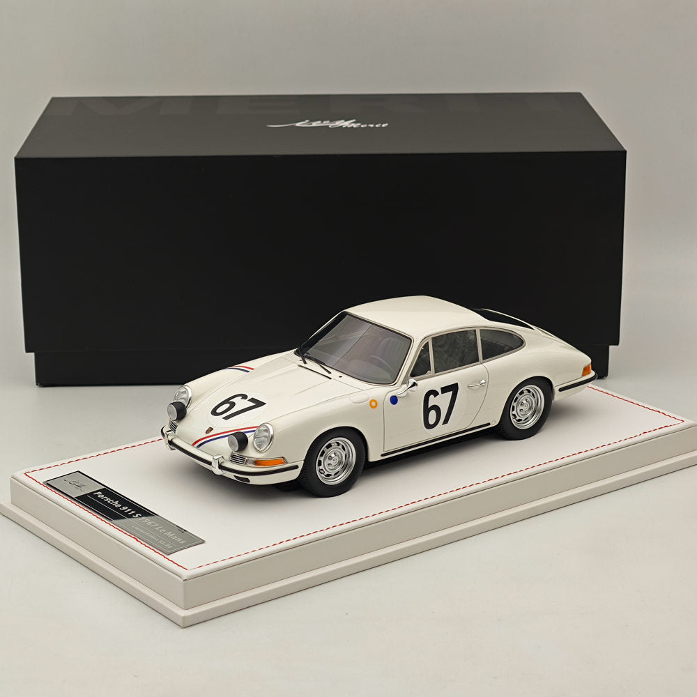 Ivy Merit 1/18 Porsche 911s 1967 Le Mans Blanc 67# Résine de collection de haute qualité