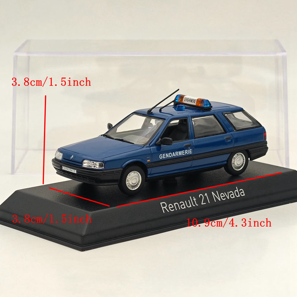 1/43 Norev Renault R21 Nevada 1994 Sw Station Wagon Gendarmerie moulé sous pression bleu