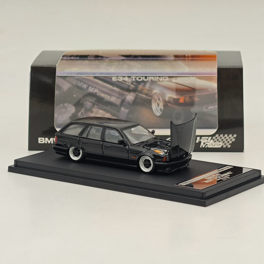 Mortal 1:64 BMW E34 M5 TOURING Wagon Openable Hood Diecast Toys Car Models Hobby Collection Gifts