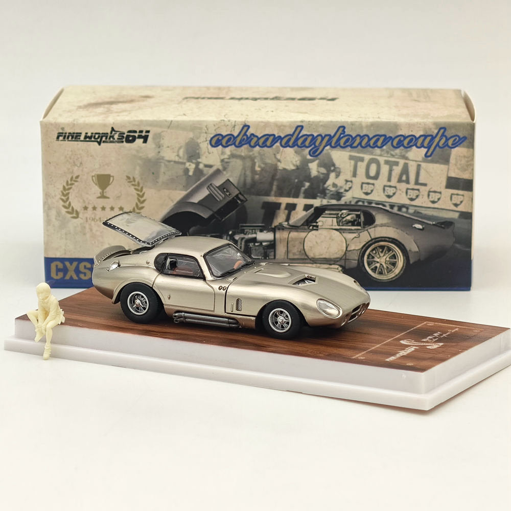 Fine Works 1:64 Shelby Cobra Daytona Coupé Miniature Hobby Jouets moulés sous pression Modèles de voitures Collection Cadeaux