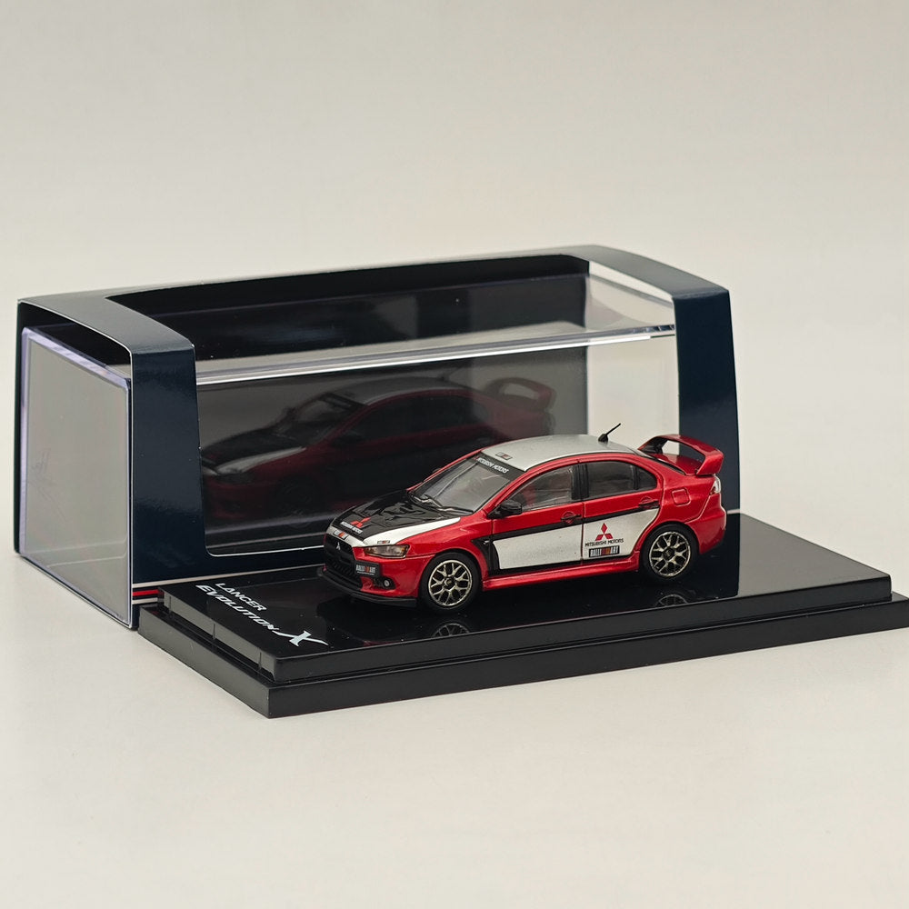 Mitsubishi Lancer Evolution X Ralliart couleur rouge (HJ644053RB) 1/64 Hobby Japan