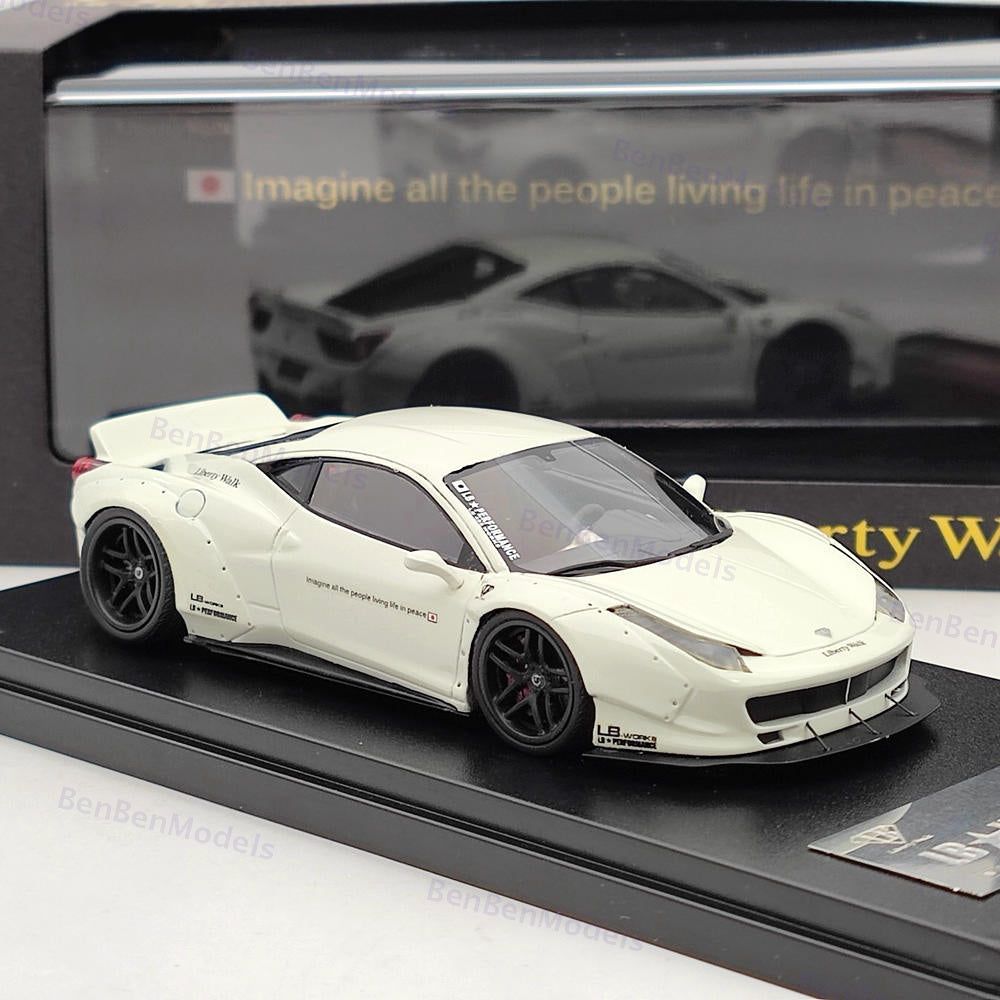 1/43 Hi-Story LB WORKS Ferrari 458 Liberty Walk Performance White Resin Model