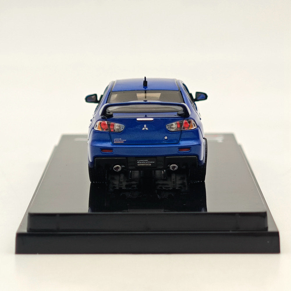 Hobby Japan 1/64 Mitsubishi Lancer Evolution X Final Edition w/Engine Display Model Lightning Blue Mica HJ642053ABL Diecast Model Car Limited Collection
