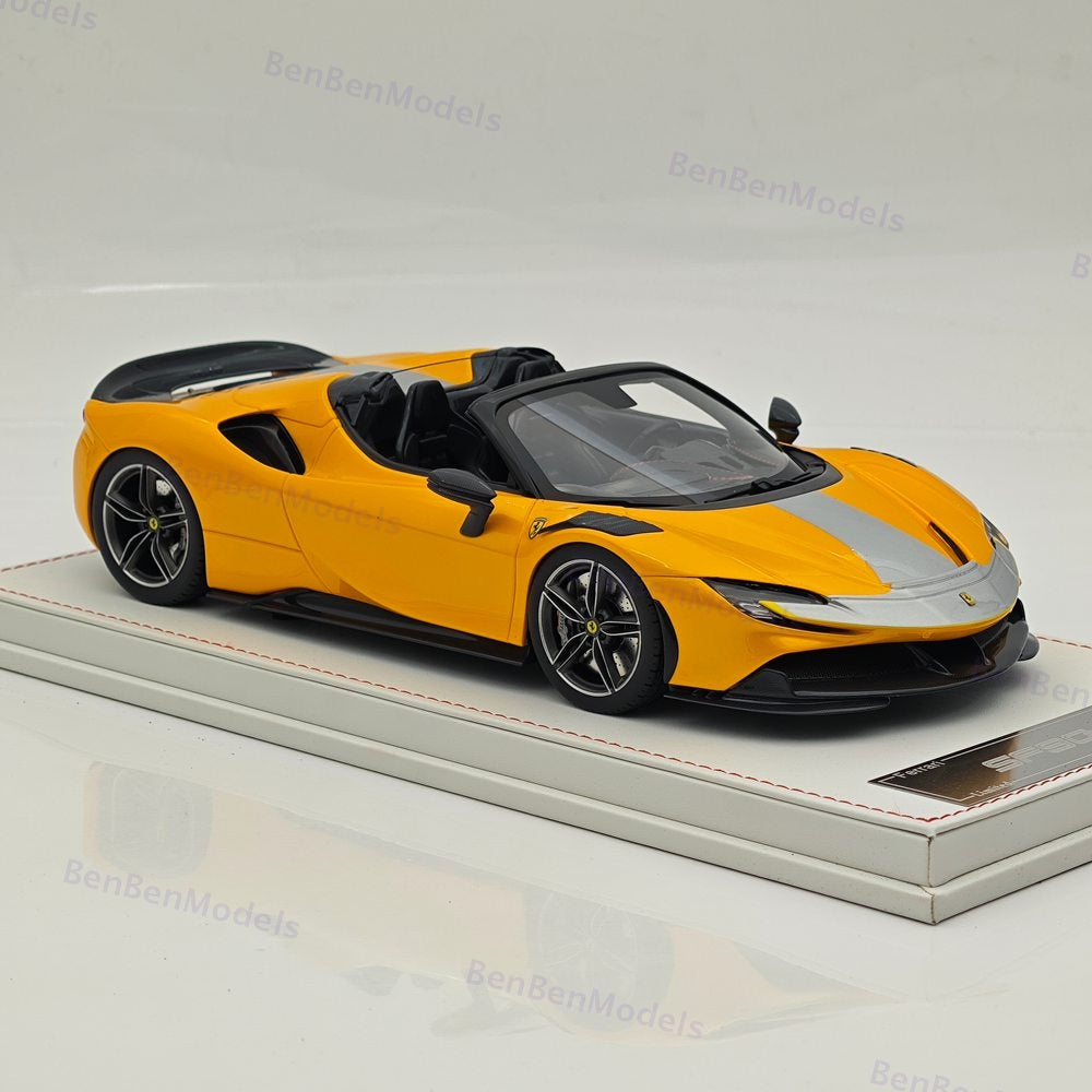 CE 1/18 Ferrari SF90 Spider Supercar Car Yellow Resin Model Limited Collection