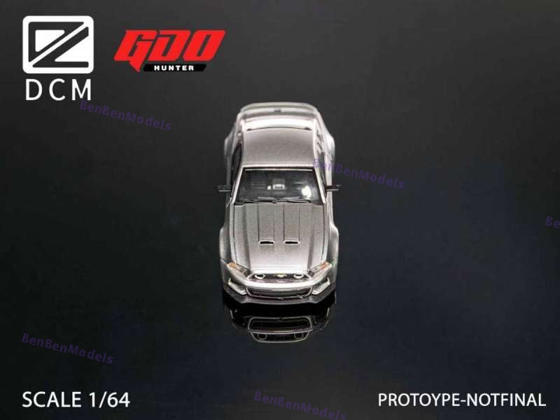 Pre-sale GDO Hunter x DCM 1:64 Mustang 2014 Wild Horse Modified Silver Diecast