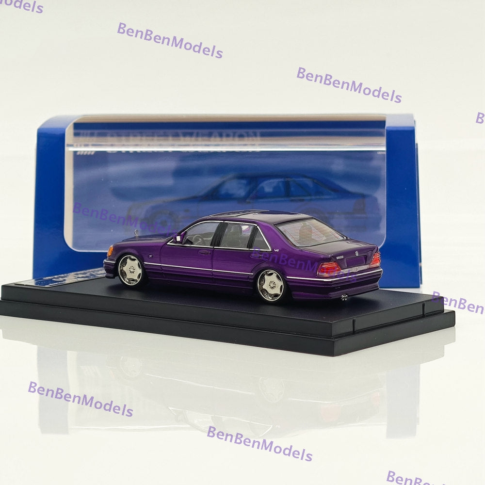 1:64 SW Mercedes Benz W140 S600 Purple Limited 499 Diecast Model Car Collection