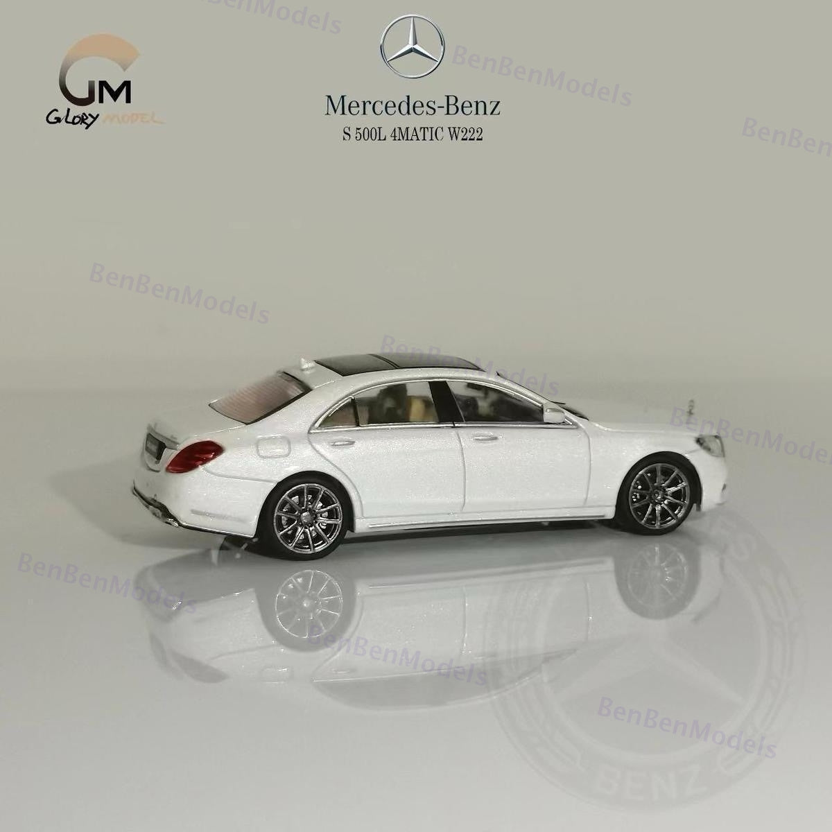 Glory Model 1:64 Mercedes Benz S500L W222 10th Alloy Diecast Car Model Open Hood Gifts
