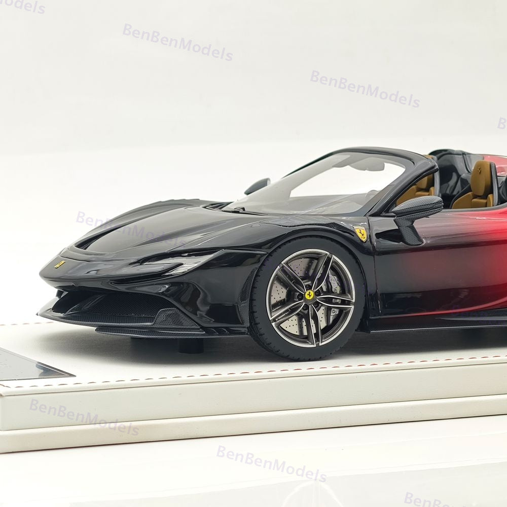 CE 1/18 Ferrari SF90 Spider Supercar Car Red Black Gradient Resin Diecast Model