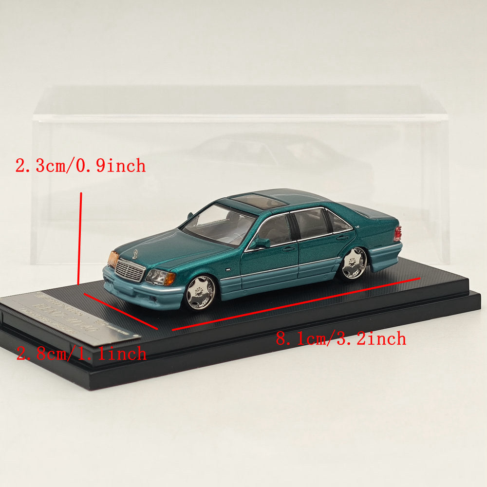Modèle réduit de voiture moulée sous pression Mercedes Benz W140 S600 verte limitée 499 à l'échelle 1:64
