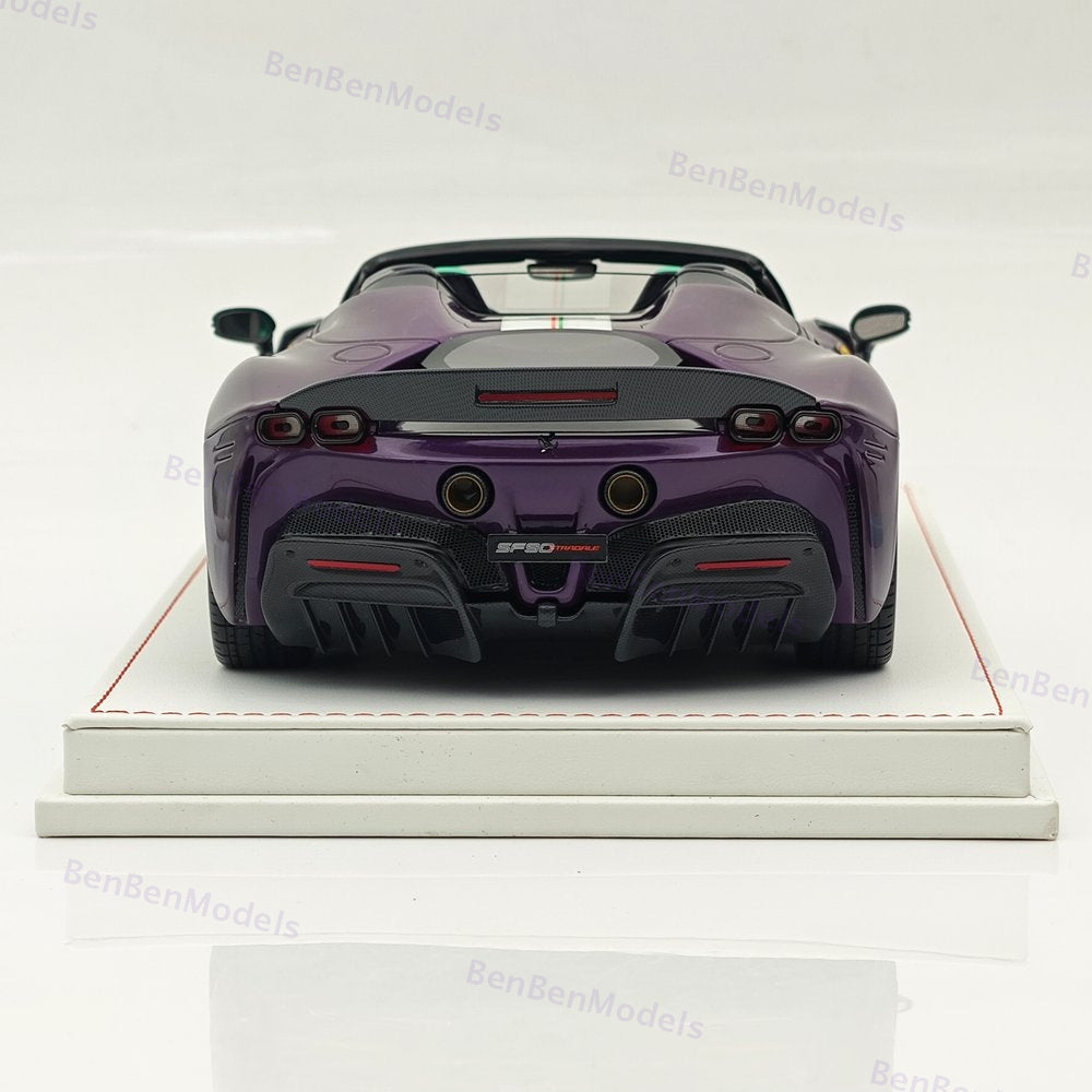 CE 1/18 Ferrari SF90 Spider Supercar Car Purple Resin Model Limited Collection