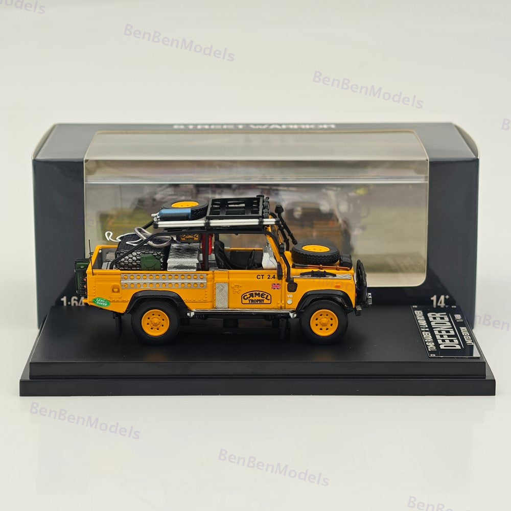 1:64 SW Yellow Camel Defender 90 Pickup Sports Model Diecast Metal Car Limited