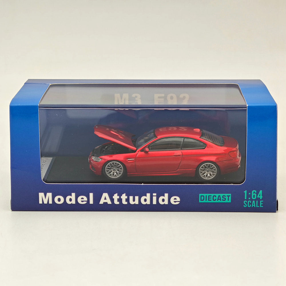 Modèle réduit de voiture moulée sous pression BMW E92 M3 rouge métallisé, édition limitée, 1/64