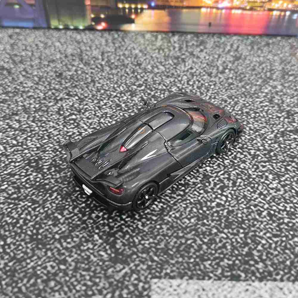 MJ 1/64 Koenigsegg one1 Customized Diecast Toys Car Models Miniature Hobby Collection Gifts Black Carbon