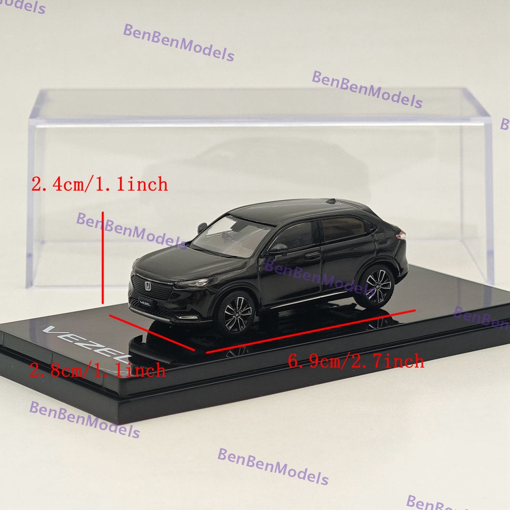 1/64 Hobby Japan VEZEL e:HEV Z Crystal Black Pearl Diecast Model Car HJ641071ABK