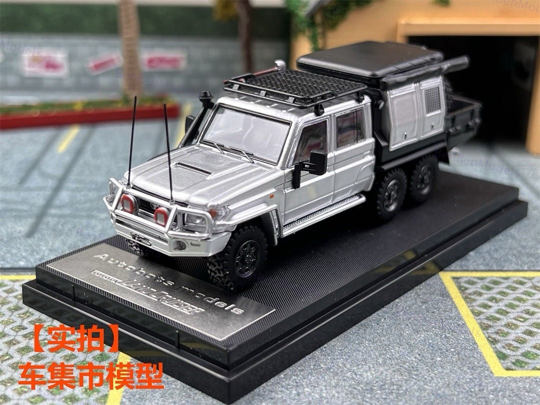 AM 1:64 Toyota Land Cruiser LC79 6X6 Double Cab Pickup Diecast Toys Car Model Gifts