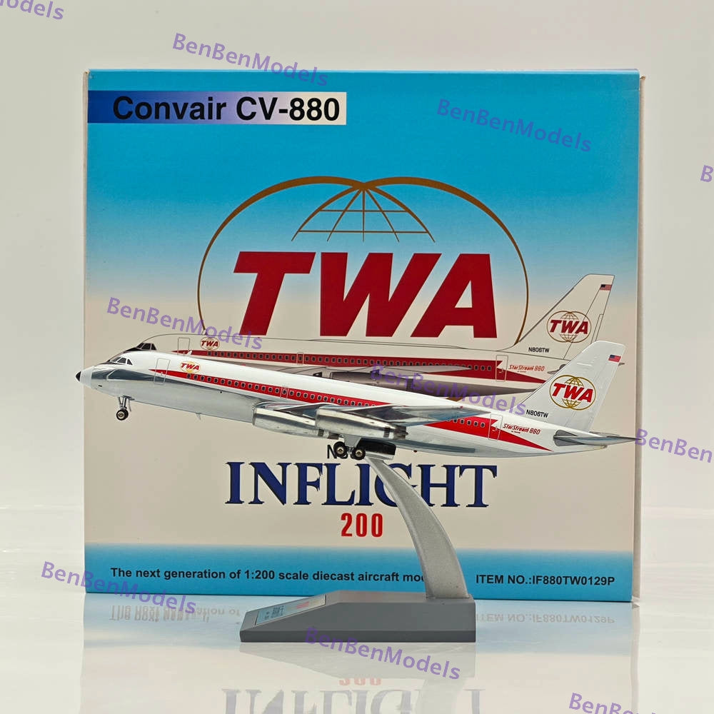 1:200 INFLIGHT 200 TWA / N806TW WITH STAND / CONVAIR CV-880 IF880TW0129P Diecast