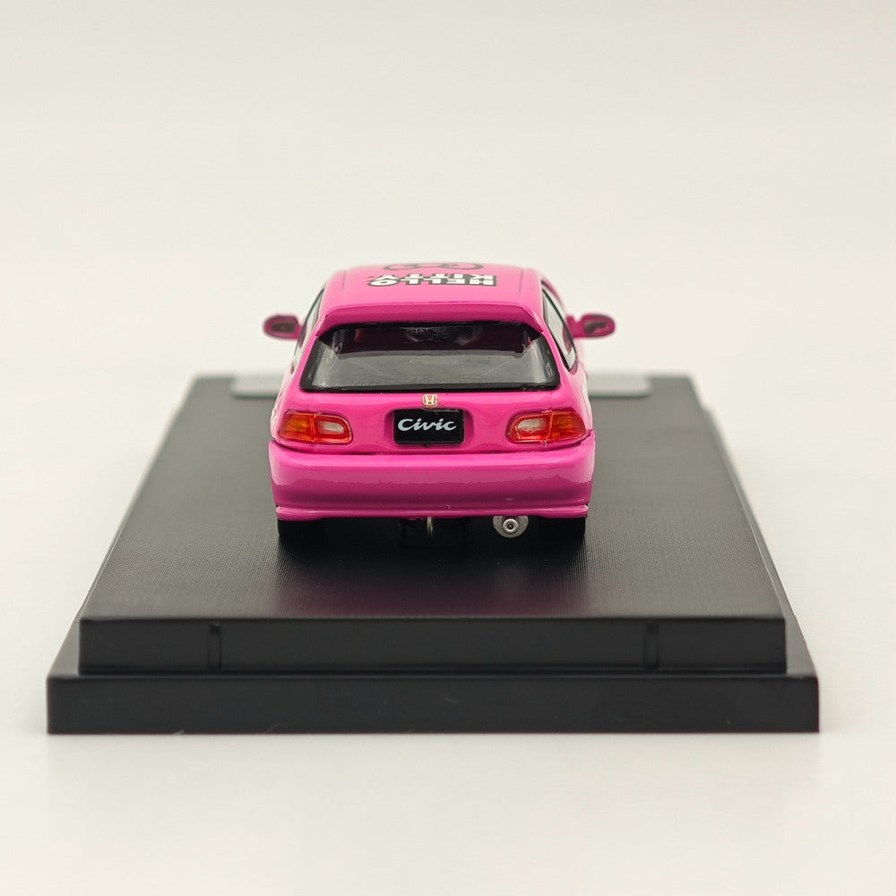 1/64 Ghost Player HONDA CIVIC EG6 Rose Modèles moulés sous pression Collection de voitures