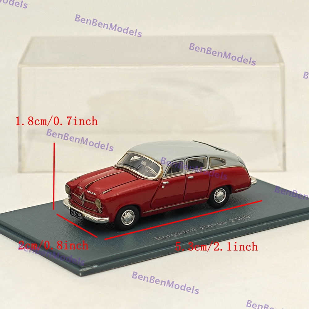 1/87 NEO SCALE MODELS Borgward Hansa 2400 Voiture en résine Collection limitée Rouge