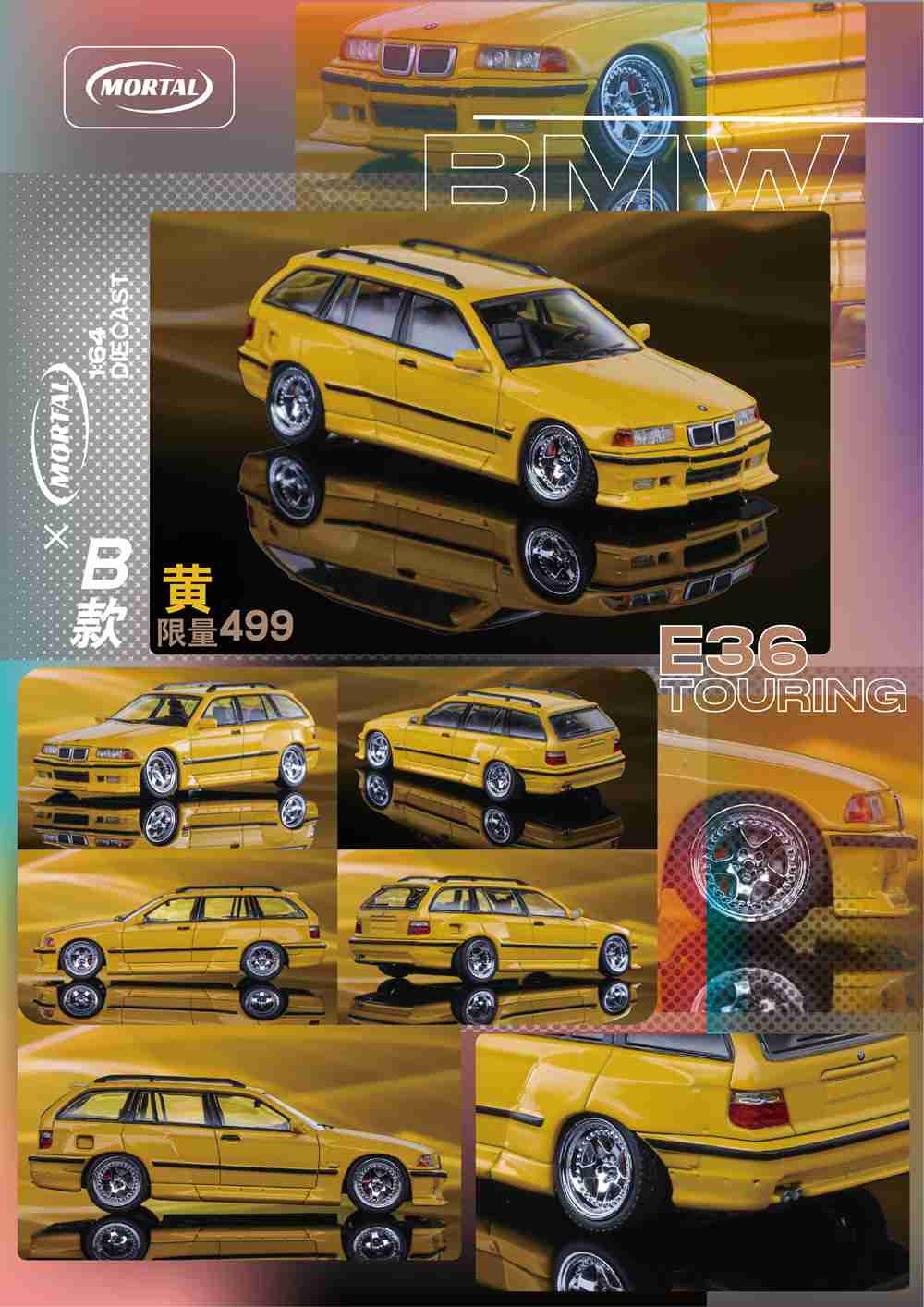 Mortal 1:64 E36 Touring Station Wagon Diecast Toys Car Models Hobby Collection Gifts Limited Edition