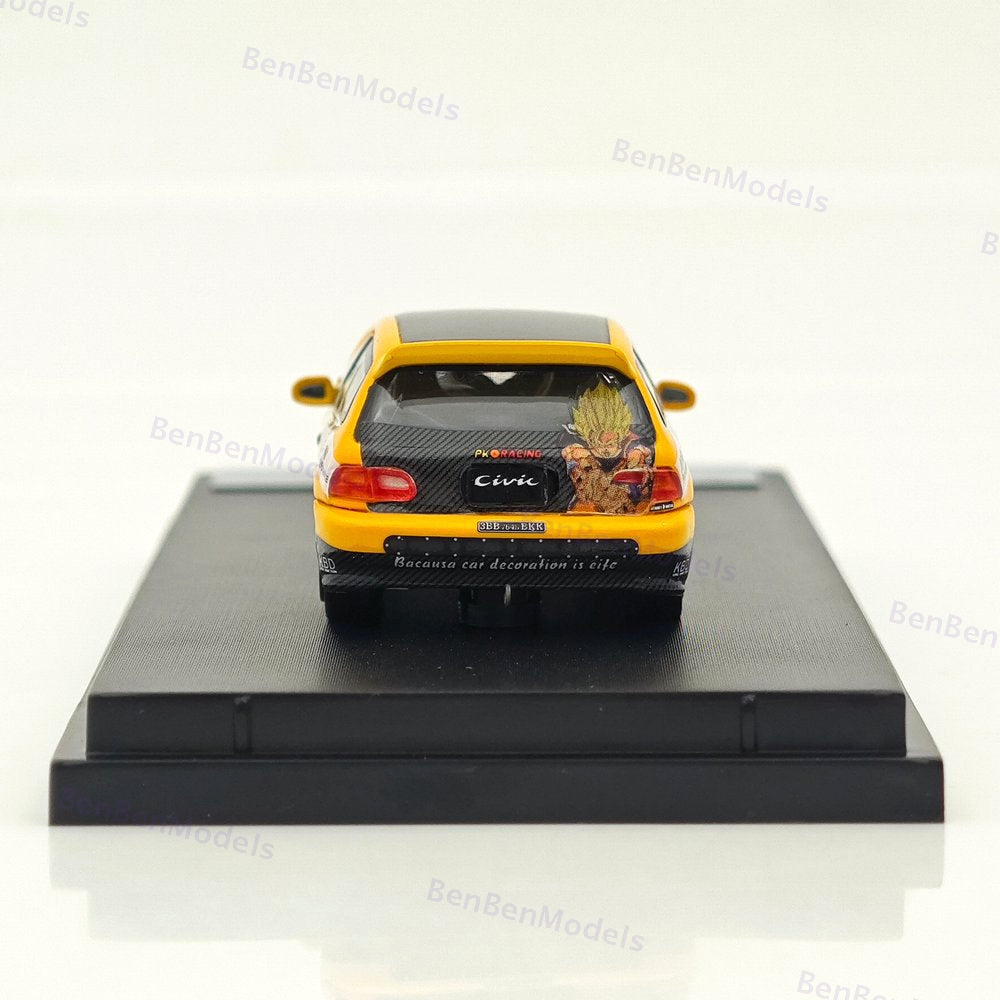 1:64 SW Civic EG6 Sir Dragon Ball Hatchback Sports Model Diecast Metal Car Gifts