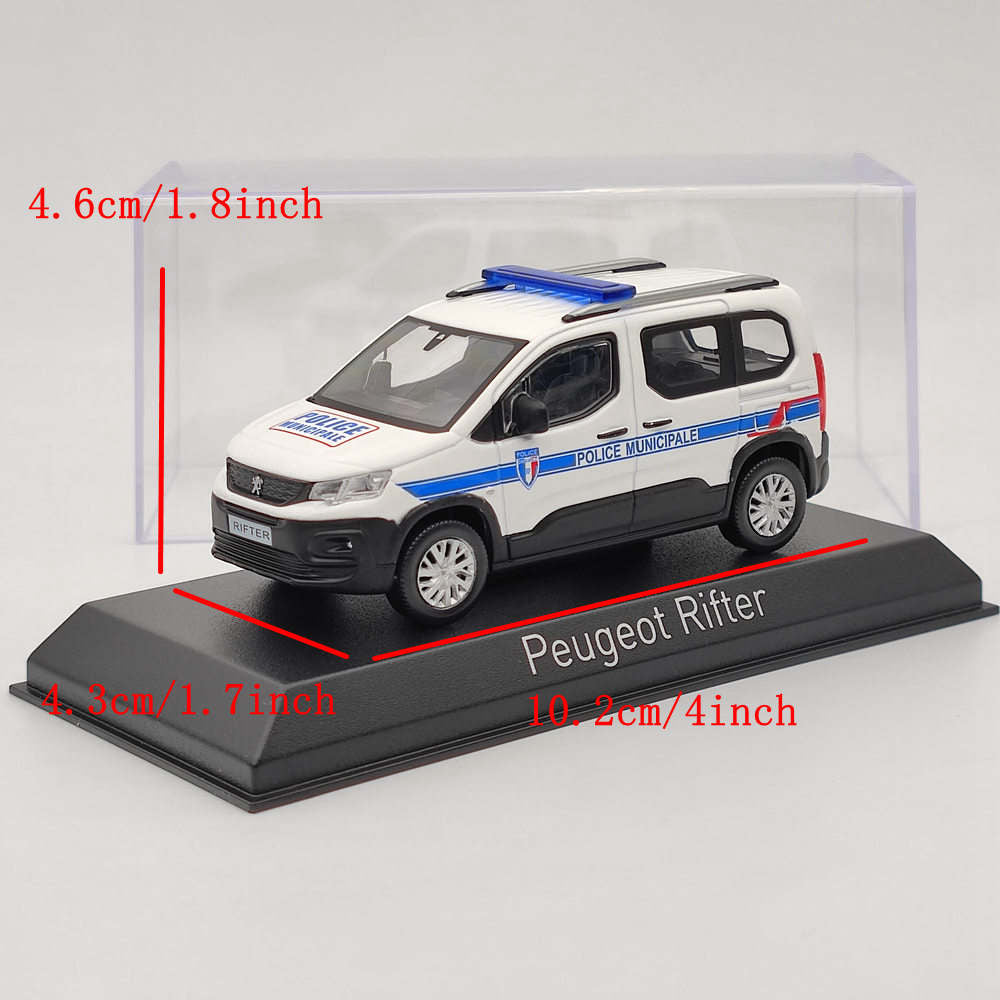 1/43 Norev Peugeot Rifter 2019 Police Municipale Diecast Models Car Collection Toys Gift